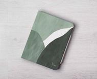 免費加名綠色抽象iPad case筆槽保護殼Pro 13 Air 7 12.9 平板殼