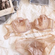 Women's Underwire Lace Bra & Brief Set - Ultra-Thin Push-Up