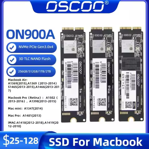 SSD for 2013 2015 2017 Macbook Air A1465 A1466 502 A1398 A1419 A1418 NVMe SSD for MacBook PCIe 3.4 2