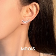 Asli Tebal Bersalut Emas Zirkon Mutiara Melengkung Telinga Tulang Stud Rekaan Niche Anting-anting Me