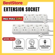 SIRIM Socket Extension Heavy Duty Extension Plug Heavy Duty Wire Trailing Socket Plug 2/3/4 Way Waya