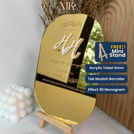 Recircle Ijab Qabul Plate - Afni Series: Customizable Acrylic/Wooden Wedding Plate | Free Wooden Sta