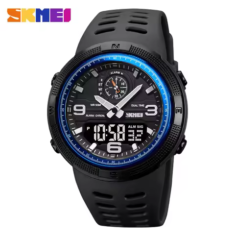 SKMEI Outdoor Sports Men's Electronic 1655 Watch Dual Display Multi functional Waterproof Student Ex