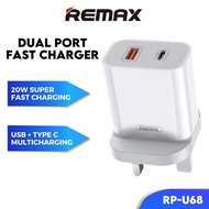 REMAX Charger Adapter Fast Charging Adapter Charger Remax RP-U68 Travel Charger PD Charger Fast Char