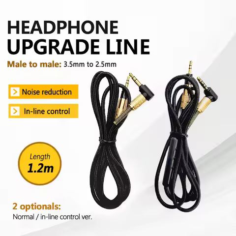 3.5MM to 2.5MM jack Headphone Conversion Cable Inline Control Audio Cable for Sennheiser Momentum Ov