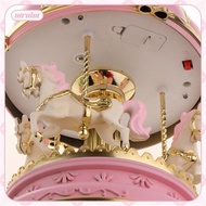 [utruiut] Resin Carousel Music Box Rotating Carousel Mechanical Music Box For Children Girls