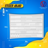 STICKER ABJAD PUTIH 4cm x 1cm