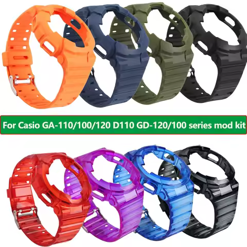 One piece retrofit silicone case strap mod kit For Casio GA-110/100/120 GD110 GD-120/100 series inne