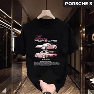 Áo thun nam nữ cổ tròn mẫu PORSCHE 3 vải Cotton sang trọng lịch lãm thoáng mát