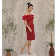BLAIR MAROON - BAJU IMLEK / DRESS IMLEK / PARTY DRESS RED / RED PARTY DRESS / MAROON PARTY DRESS / D
