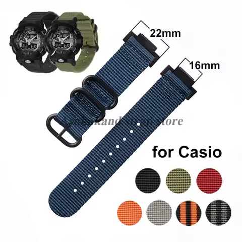 Nylon Strap for DW-5600/5610/6900/9052 GW-M5610 GW-M5610 GA2100 Canvas 16mm Band for GA-110/100/120 