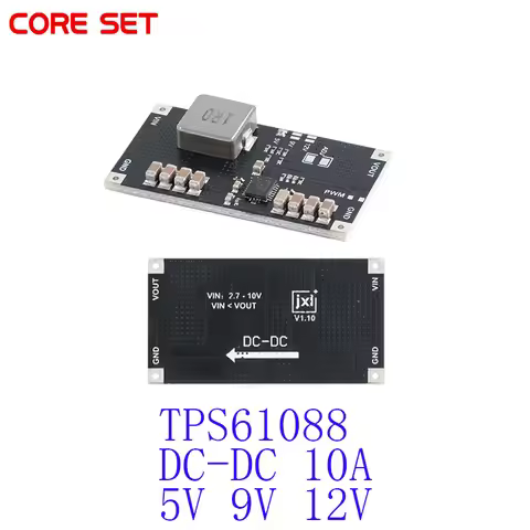 TPS61088 5V 9V 12V DC-DC Boost Step Up Board Switch Power Supply Module PWM/PFM 10A Current 1MHz Swi