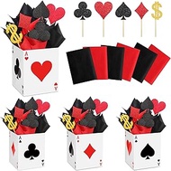 VioraWhite 8 Sets Casino Party Decorations Casino Favor Boxes (6.7 x 5.5 x 5.5 Inch) Casino Centerpi