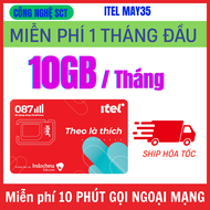 ( 1 TỶ GB ) Sim 4G iTel Mạng Vinaphone Gói Data Tốc Độ Cao + Miễn Phí Nghe Gọi - Sẵn 1 Tháng Đầu DÙn