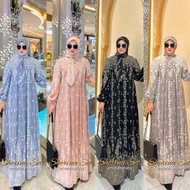 New Sherina Set Hijab Amore By Ruby Gamis Ceruty Babydoll Full Furing