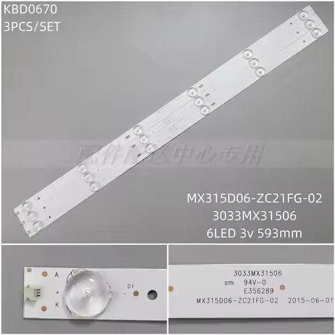 3PCS x LED Backlight Strip for 32INCH CF-32FA9 MX315D06-ZC21FG-01 02 LSC320AN02 303mx315034 32N06-L-