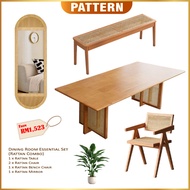 PATTERN Dining Room Essential Rattan Set Styling Combo | Dining Room Decoration Set | Mirror Modern 