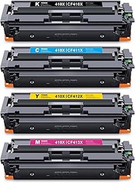 410X High-Yield Toner Cartridges 4-Pack (BK/C/M/Y) Replacement for HP 410X Toner, Compatible with Co