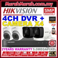 HIK HIKVISION 5MP 4-CHANNEL CCTV Ultra HD 1920P 5.0MP 4CH DVR + Camera Package P2P View on phone sup