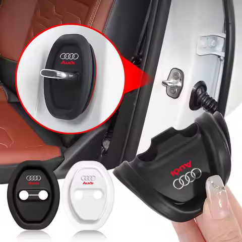 4pcs Car Door Lock Cover Silicone Protector Auto Accessory Caps For Audi C7 C6 C5 B5 B6 B7 B8 B9 D3 