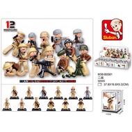 ProudNada Toys Soldier (1 Set Of 12 Pieces) Comes With Acrylic Box For Display Sluban MINIFIGURES AR
