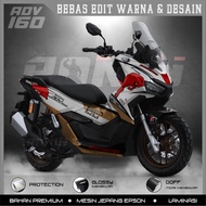 CUSTOM STICKER DECAL FULL BODY STICKER ADV 160 MOTIF RDB WHITE