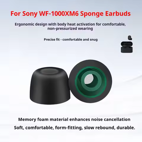 Memory Sponge Ear Tips for Sony WF-1000XM6 True Wireless Bluetooth Earbuds Ear Caps Covers for Sony 