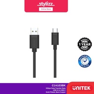 Unitek USB 3.0 AM To CM Cable 1.5 Meter - Black C14103BK 1.5M 3M