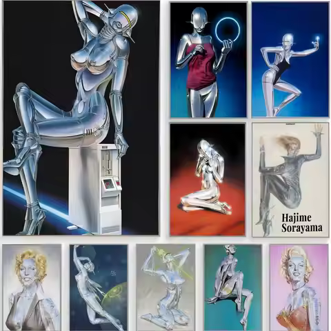 classic artist h-hajime sorayama Poster Classic Wall Art Home Decor Peel and Stick Unframed