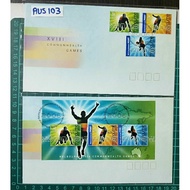 AUS 103 Two Australia FDC 2006 XVIII Commonwealth Games set of MS + 2x 3v, $1.85, $1.25, 50c as seen