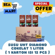 [ INSTANT ONLY ] Susu Coklat UHT Diamond 1Ltr | Cokelat Milk 1 Liter 1 Dus Karton Isi 12 Pcs