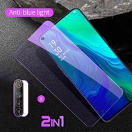 2-in-1 Anti Blue Light Ray full screen Tempered Glass Huawei Y6P Y8P Y7P Y9s Y6s Y5 Y6 Y7 Y7A Y9A Y9 Prime Pro 2019 2020 P20 P30 P40 Pro Lite Matte Screen Protector Camera Lens Protective Glass Film Fall prevention