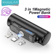 KUULAA Magnetic Power Bank 3000mAh Mini Magnet Charger PowerBank For Xiaomi Emergency Mobile Portable Magnetic External Battery Magnetic Charger