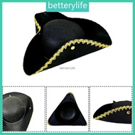 BTF Caribbeans Pirate Hat Adjustable Unisex Hat Skull Emblem Pirate Hat Costume Hat