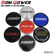 4PCS OD 65MM / ID 60MM Wheel Hub Cap RAYS VOLK Logo Sport Rim Cover Wheel Center Cap