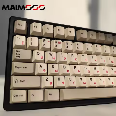 MAIMOOO Russian Keycaps 113Keys 9009 Classic Retro Keycaps Red White Gray Oem Pbt Mechanical Keyboar
