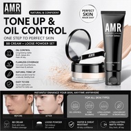 MIIUROSE正品现货 AMR男士素顏霜散粉 隔離霜 防曬 遮瑕 防水 防汗 三合一 AZIMERloose powder concealer  阿姿美尔素颜霜粉底液美白霜 自然色痘印男生遮瑕膏
