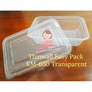 (PREM 650ml CLEAR) Thinwall PREMIUM 650ml/Plastic Lunch Box 650ml THICK/Thinwall
