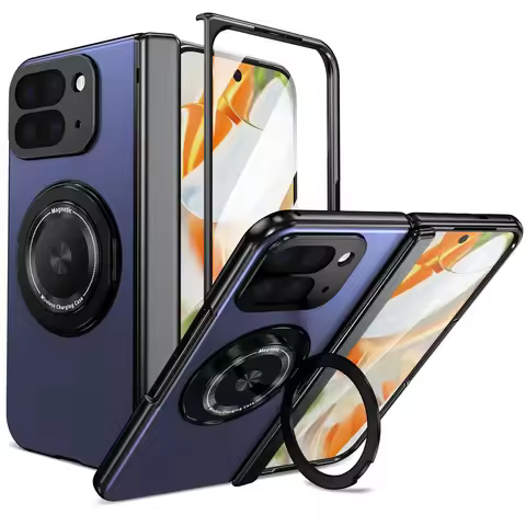 Cases for Google Pixel 10Fold Foldable Phone Case Magnetic Rotating Stand Central Axis Case Pixel 10