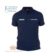 Baju Logo Sulam Polo T Shirt Ducati Superleggera V4 Super Bike Motor MotoGP Baju Men &amp; Wome Logo Embroidery Cotton 161