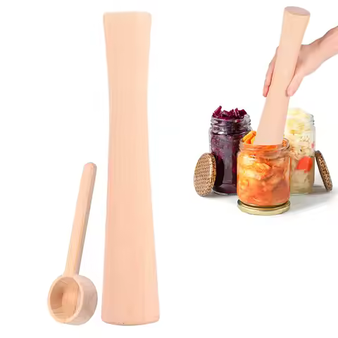 Wood Vegetable Fermentation Tamper 12 Inch Wood Pickle Pounder Sauerkraut Pounder Rod Cabbage Tamper