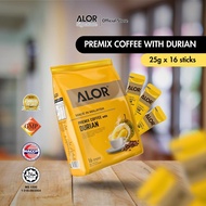 Alor 3 in 1 Kopi Durian Premium (400g pack, 25g x 16's)/  Alor 3 in 1 Premium Durian Coffee (25g x 1