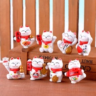 Set of 8 Lucky Cats to Decorate Study Tables, Homes, Fish Tanks, Aquariums