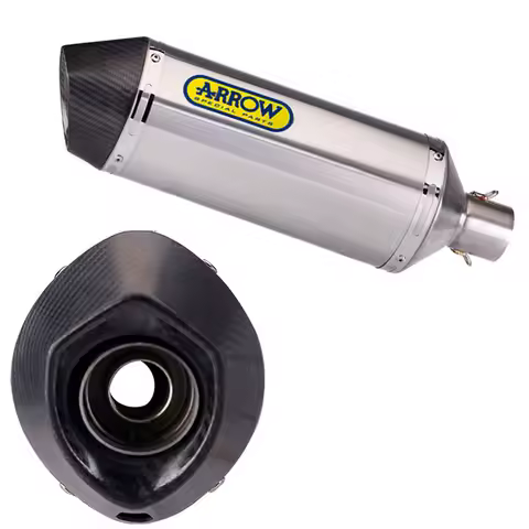 470mm Lenght Motorcycle Exhaust Muffler ARROW Stainless Steel Carbon Fiber Pipe With DB Killer For Y