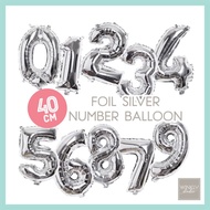 40cm Silver Foil Number Balloon 16inch Silver Number Balloon