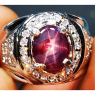 Men's Ring Ruby Star Burmese est top 6 ray star sharp ring