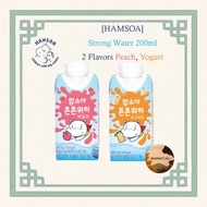 [HAMSOA] Strong Water 200ml 2 Flavors Peach, Yogurt/Made in Korea, Contains 210mg of Calcium, Childr