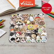 50PCS Adorable Cat Face Stickers - Cute Kitten Decals for Phone Cases & DIY Projects