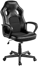 office chair gaming chair computer chair Adjustable Swivel Artificial Leather Gaming Chair, Black hopeful