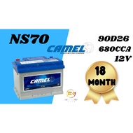 (INSTALLATION PROVIDED)BATERI KERETA  90D26 Camel Plus |  Waja Perdana Exora Unser Innova Inspira La